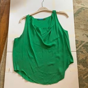 Alice & Olivia Bright Green Cowl Neck Blouse